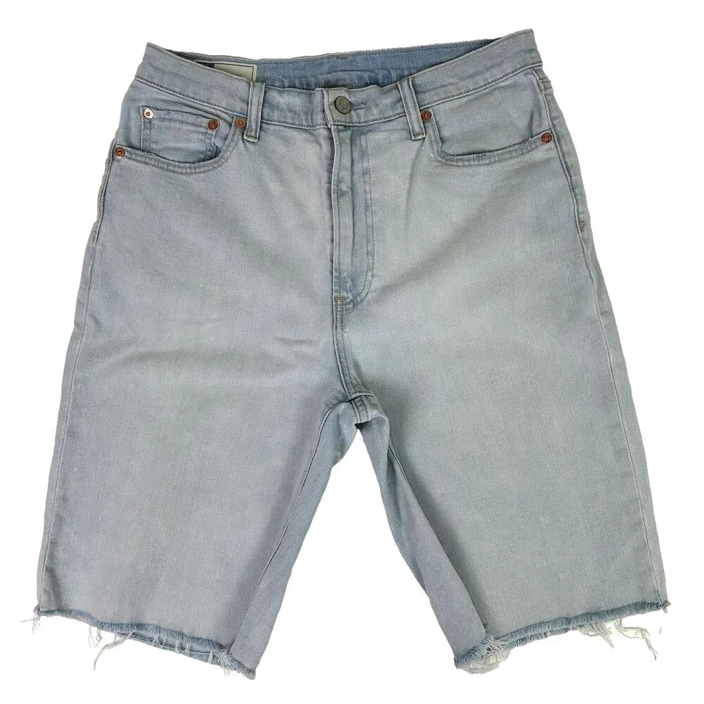 Gap Relaxed Bermuda Shorts Light Indigo Blue Wash Cut Offs Denim Sz 10 T Tall